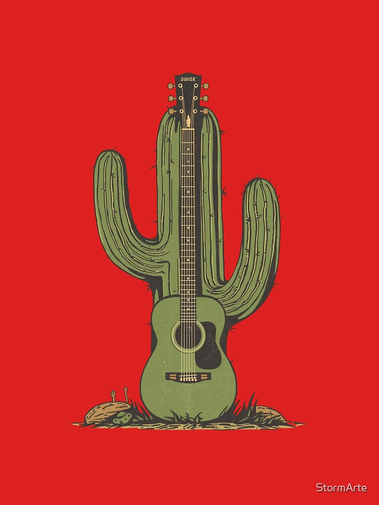 Cactus acoustic guitar vintage desert style by StormArte