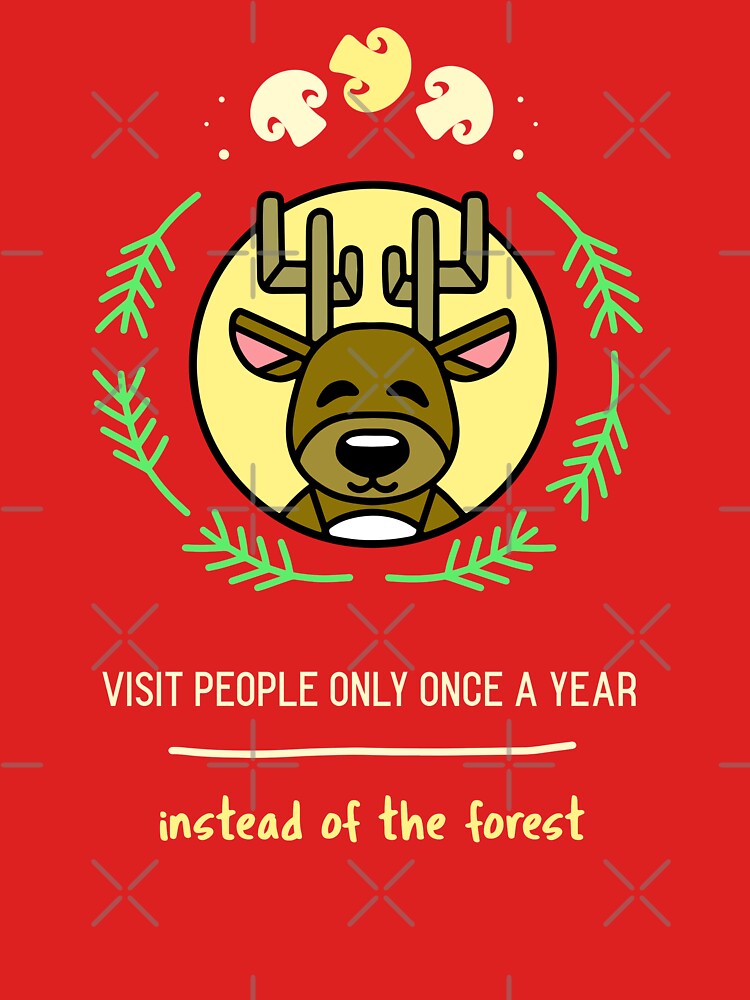 Funny christmas tee, funny mushroom tee, mushroom hunters, deer tee, for mushroom hunters by MushroomHunters