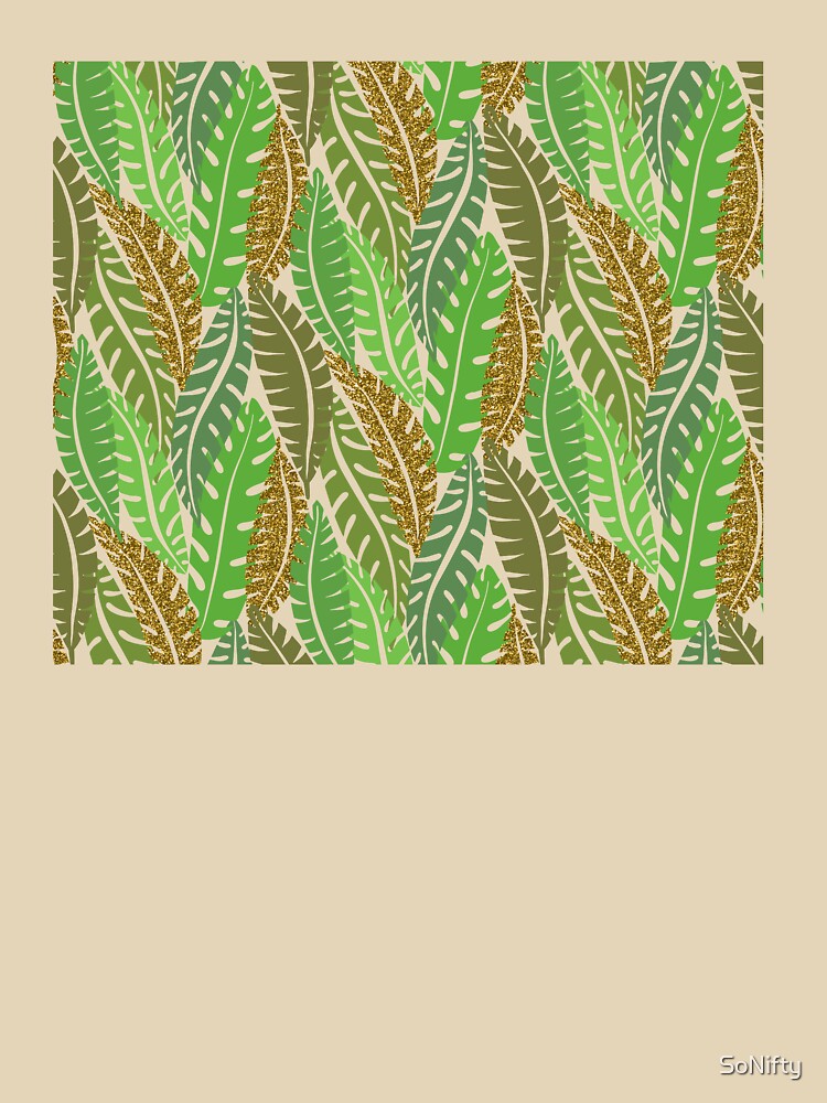 Tropical Gold Leaf Pattern by SoNifty