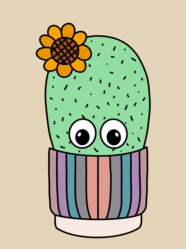 Cute Cactus Design #297: Pretty Cactus In Shabby Chic Pot by DreamCactus