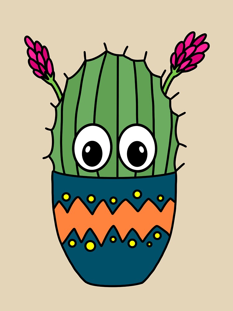 Cute Cactus Design #274: Cactus With Pretty Blooms by DreamCactus