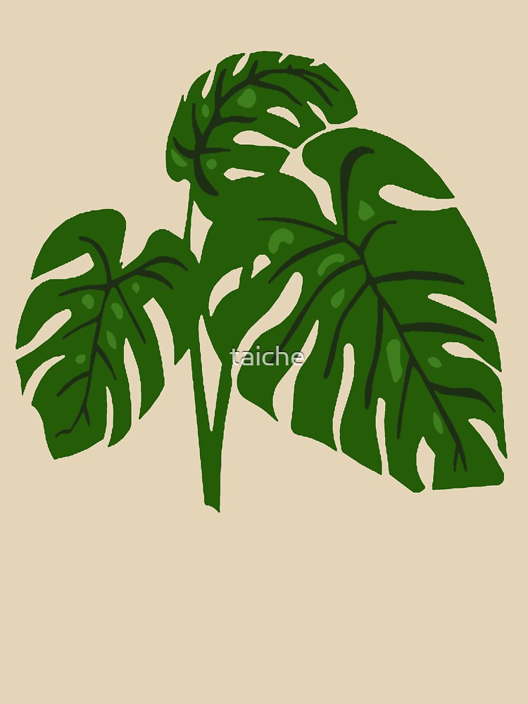 Green Monstera Swiss Cheese Plant Cut Out Style by taiche