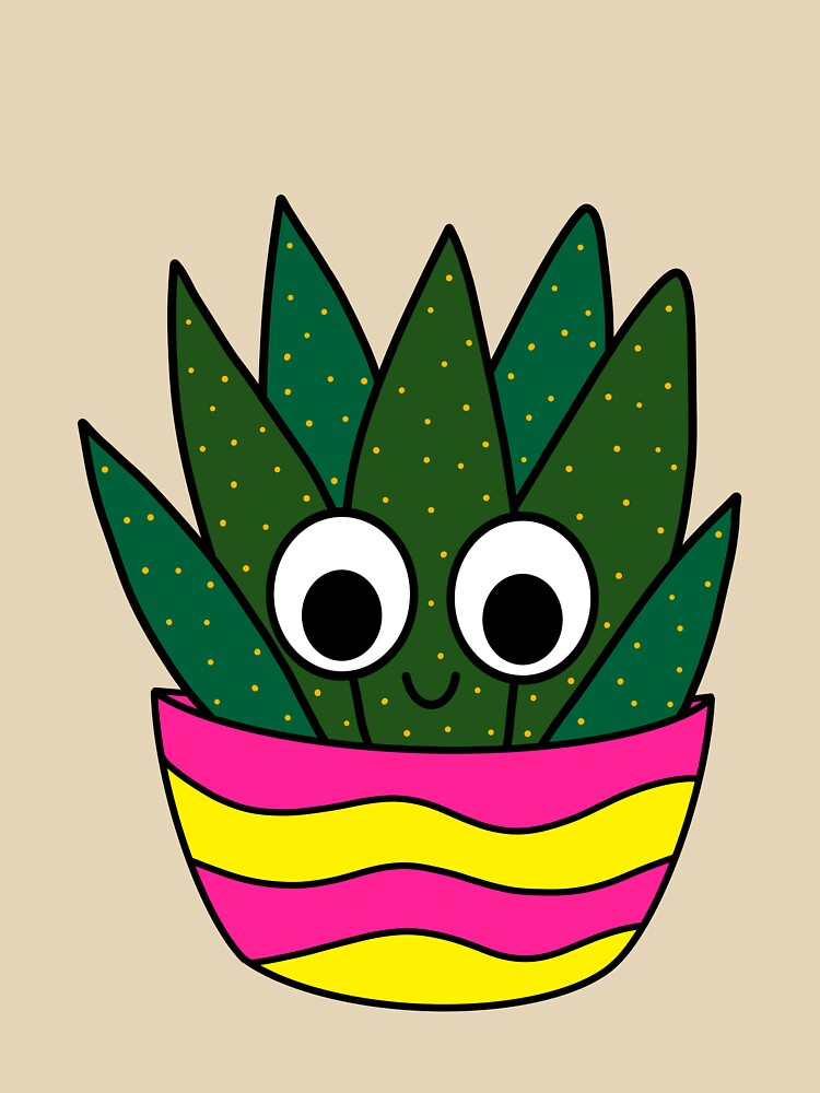 Cute Cactus Design #235: Cute Succulent In Bright Pot by DreamCactus