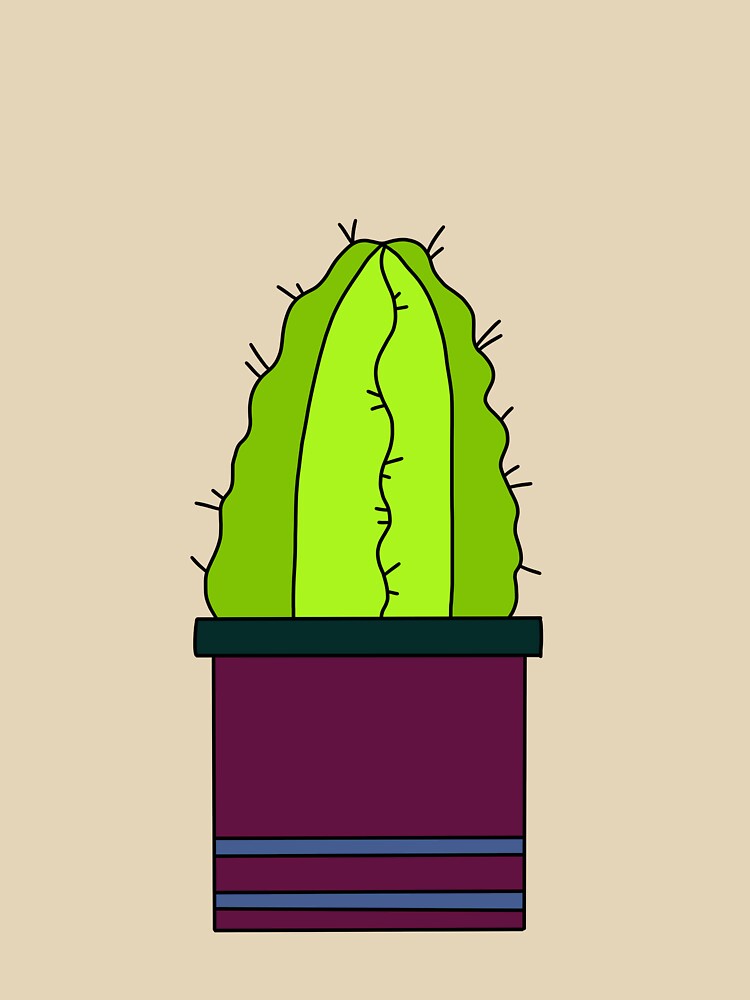Cute Cactus Design #51: Purple Pot Cactus by DreamCactus