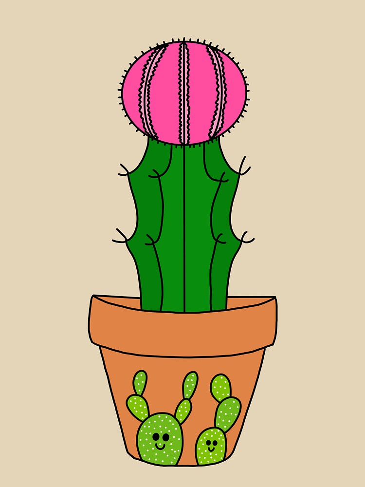 Cute Cactus Design #177: Hybrid Cactus In Cute Cacti Pot by DreamCactus