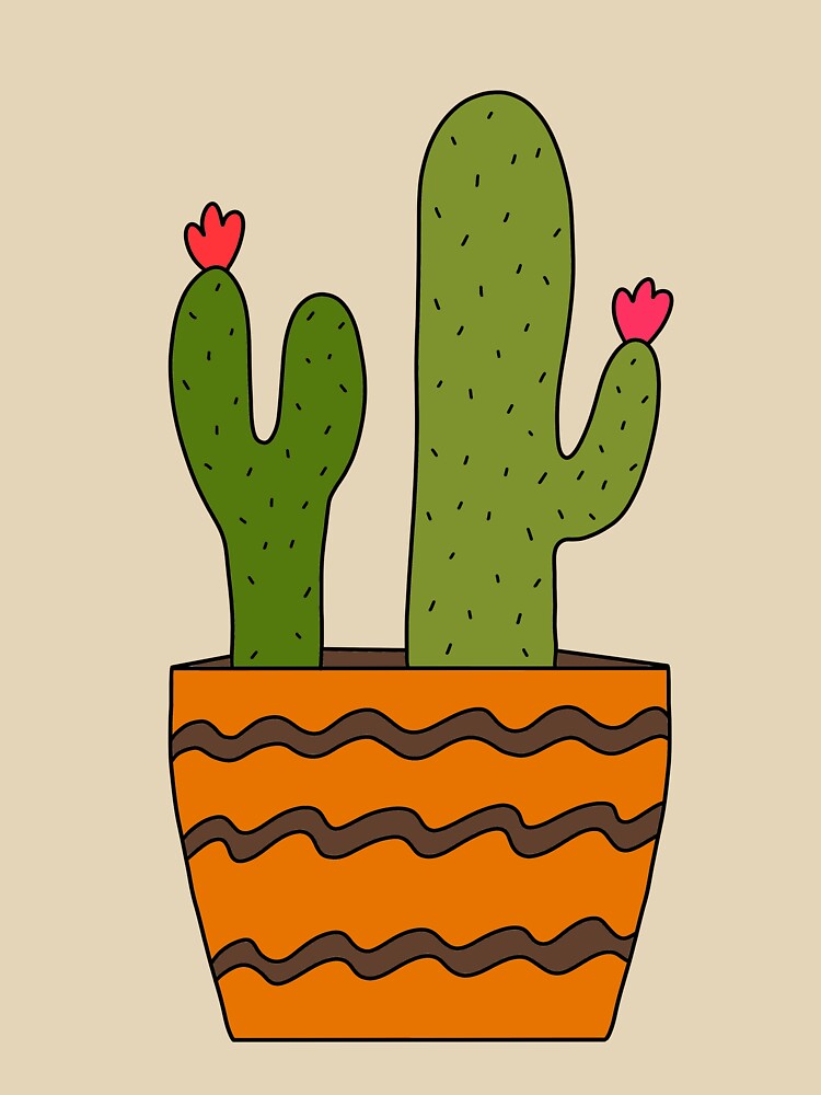 Cute Cactus Design #187: Desert Cacti In Pot by DreamCactus