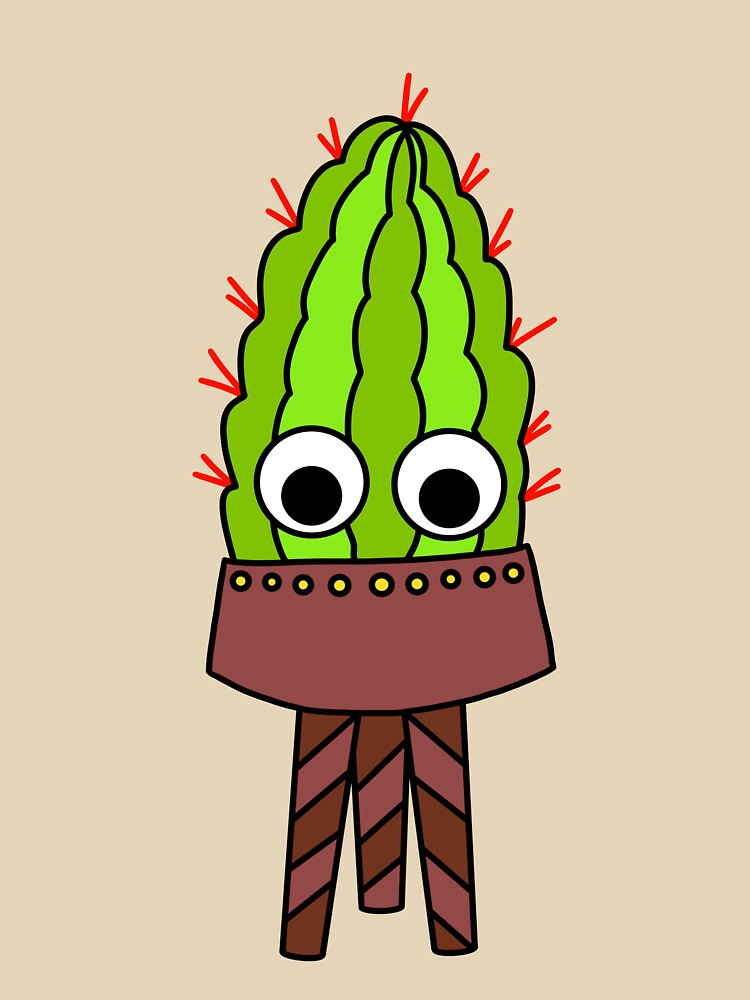 Cute Cactus Design #228: Curvy Cactus In Planter by DreamCactus