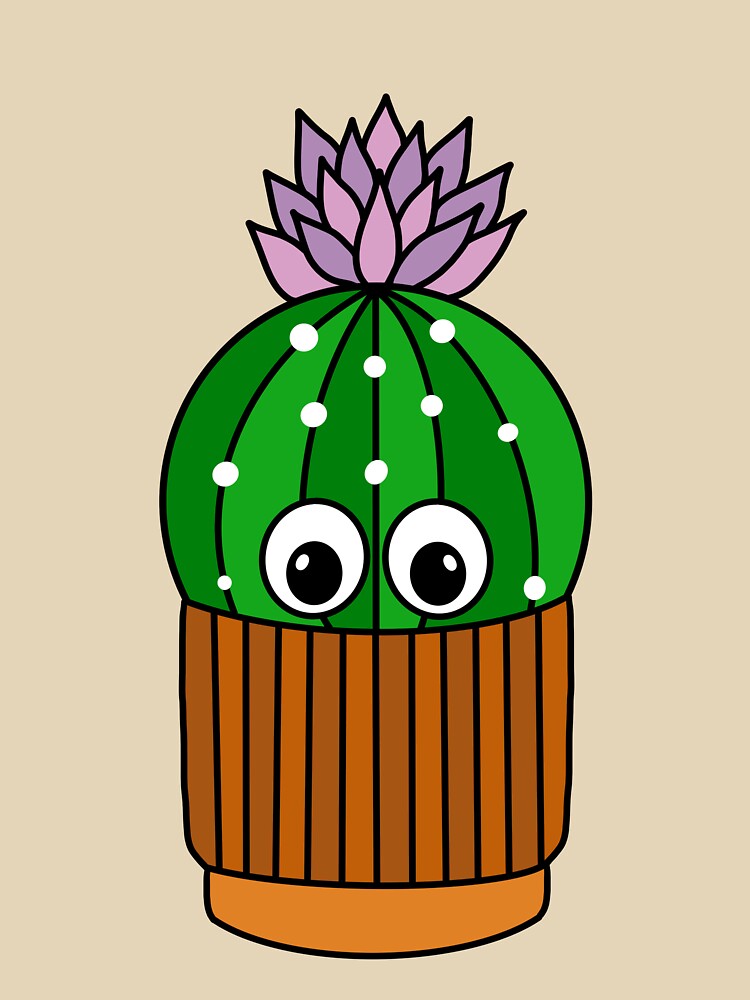 Cute Cactus Design #298: Pretty Cactus In Terra-cotta Pot by DreamCactus
