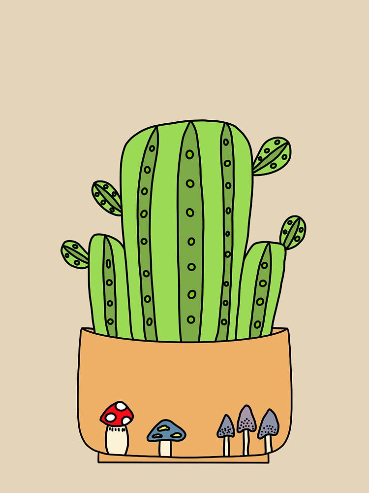 Cute Cactus Design #84: Mush-Room For Cacti by DreamCactus