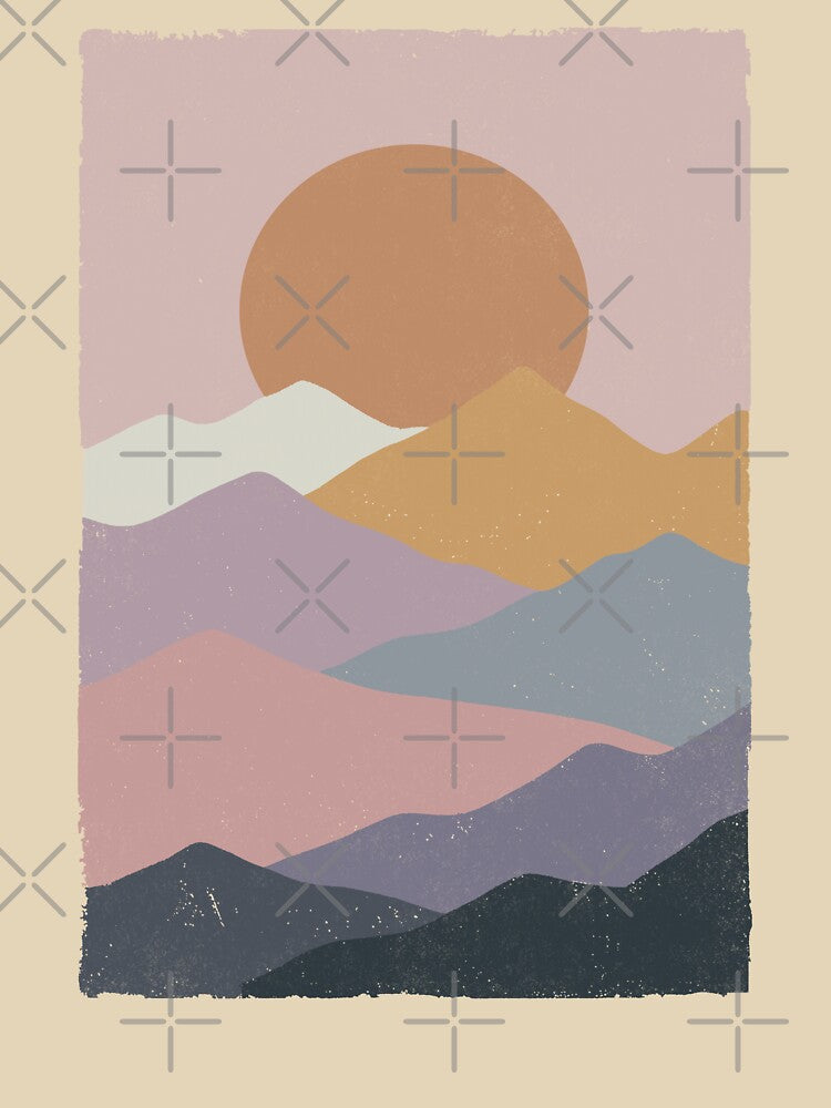 Mountain Sunset Vintage. by EunsooLee