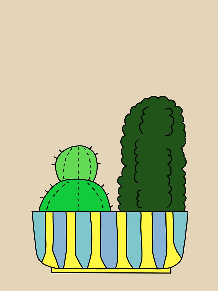 Cute Cactus Design #75: Different But Happy Together Cacti by DreamCactus
