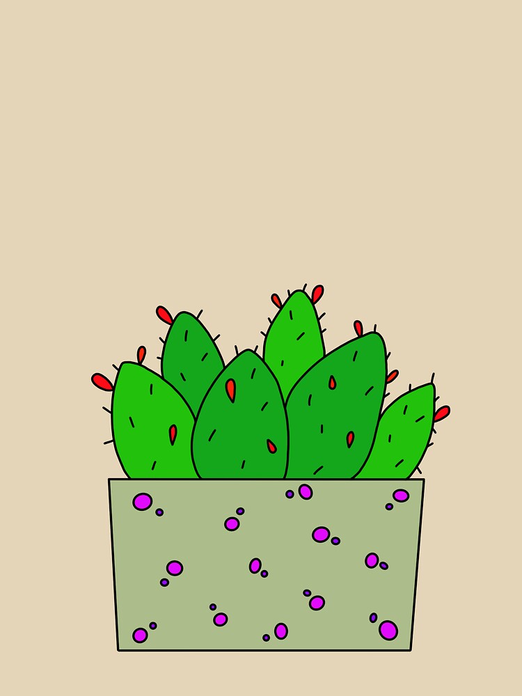 Cute Cactus Design #37: Fleshy Red Flower Cactuses by DreamCactus