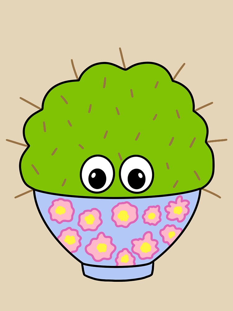 Cute Cactus Design #331: Cute Cactus In A Floral Pot by DreamCactus