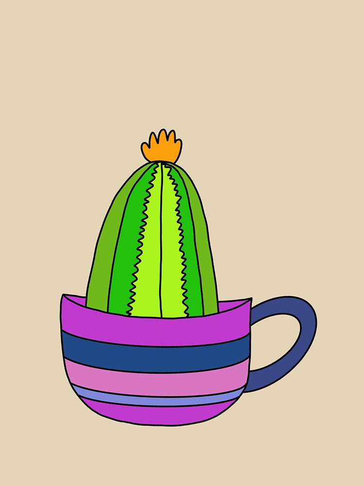 Cute Cactus Design #92: Tiny Cactus In A Teacup by DreamCactus