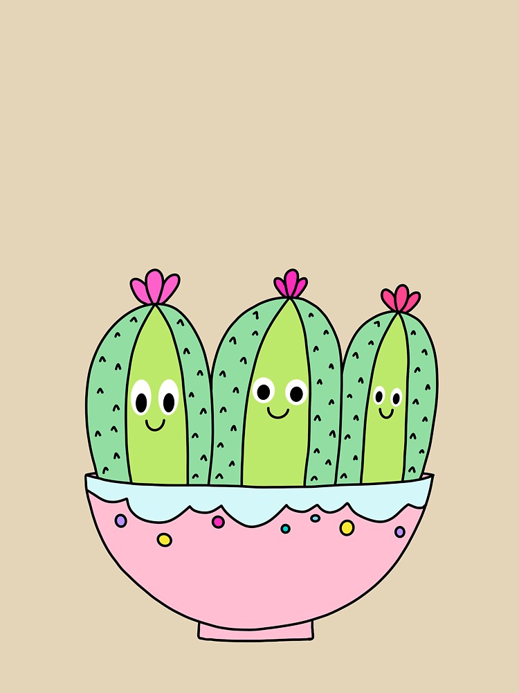 Cute Cactus Design #105: 3 Pretty Cactus Girls by DreamCactus