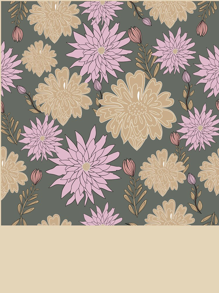 Seamless vintage pastel floral pattern featuring soft by Line-Aura