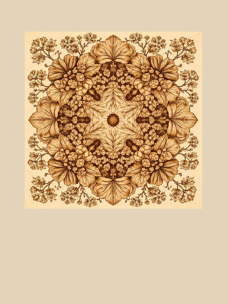 Alchemilla mollis – Botanical Geometry Mandala (Sepia Edition) by Colorshow-relax