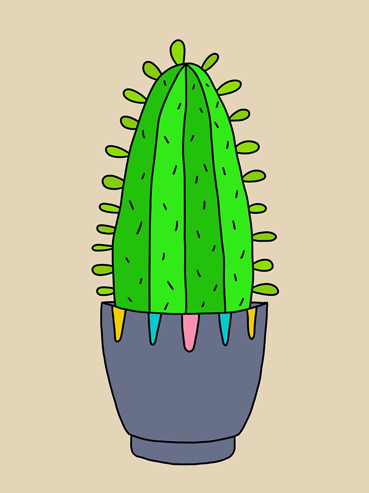 Cute Cactus Design #161: Nice Cactus In Purple Pot by DreamCactus
