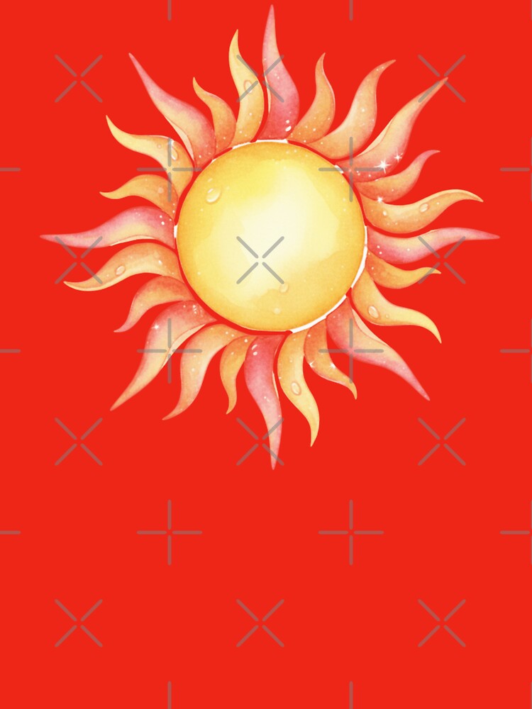 Radiant Watercolor Sun – Warm Celestial Boho Art by SunnyIris