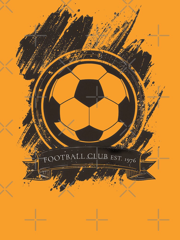 Vintage football club crest soccer ball emblem est 1976 retro grunge distressed sports badge art by icemanphotos