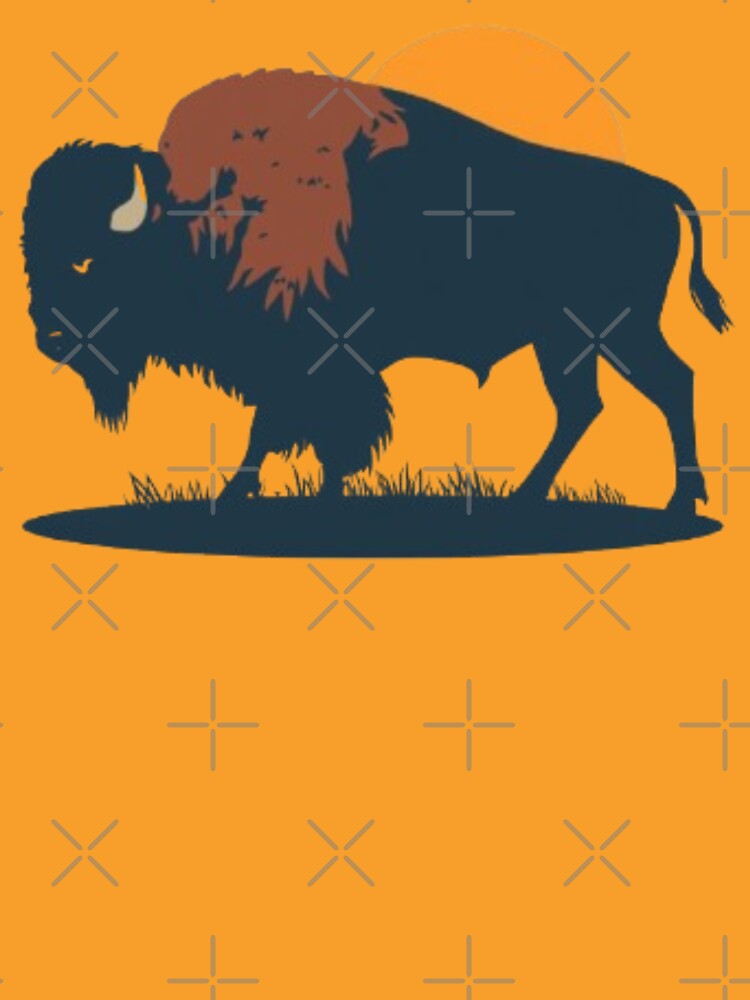 Sunset Bison Silhouette - Retro Wildlife Art by DailySparks