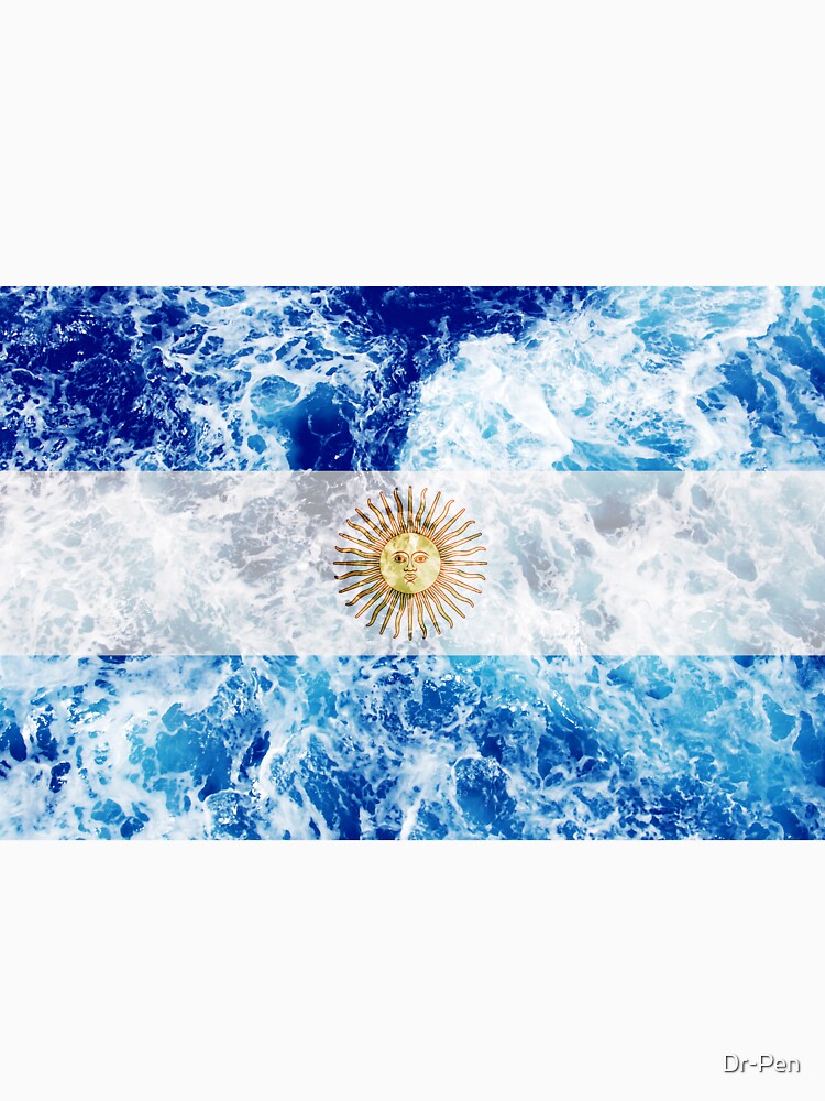 Flag of Argentina - Ocean Waves Navy Naval Nautical Sailor Sea Cool Flags by Dr-Pen
