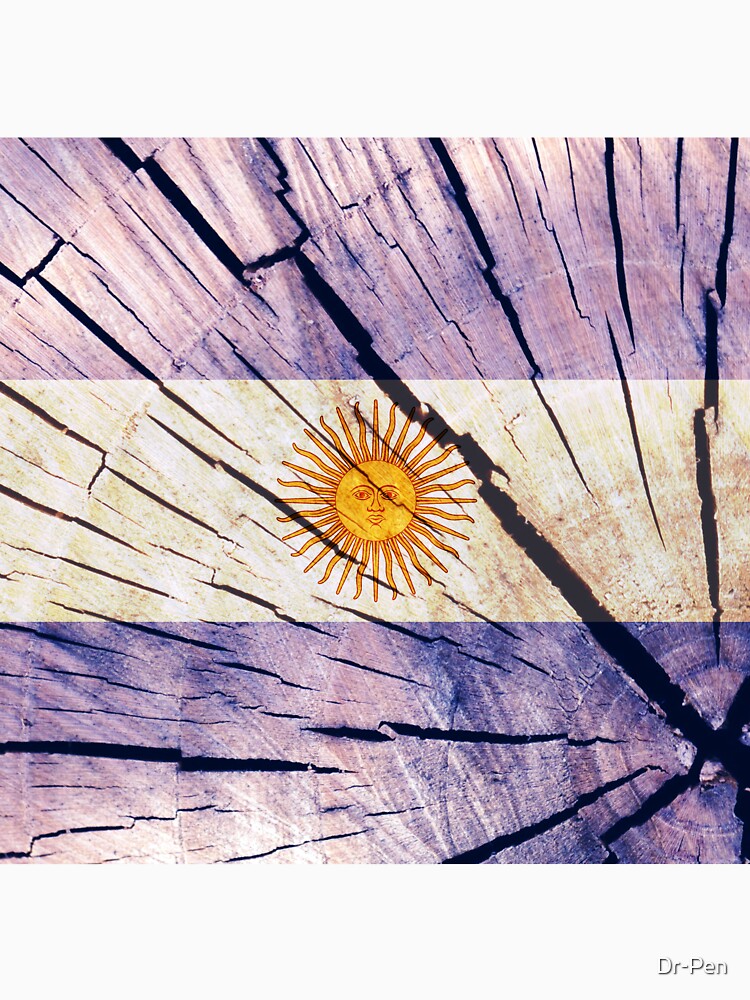 Flag of Argentina - Tree Trunk Wood Lumberjack Carpenter Labor Flags Grunge Outdoor by Dr-Pen