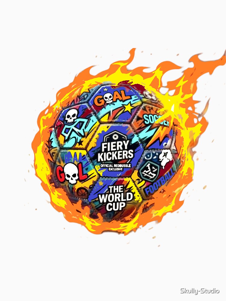 Fiery Graffiti Soccer Ball - Street Art Football) by Skully-Studio