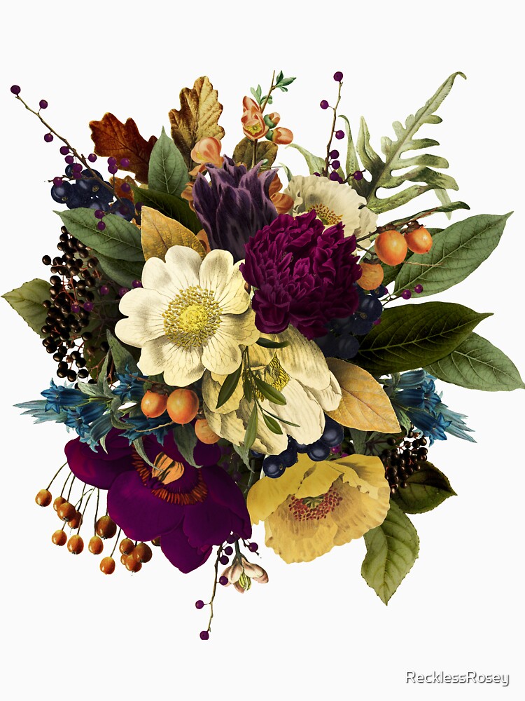 Moody Floral Bouquet - Dark Academia Botany Study Guide #1 by RecklessRosey