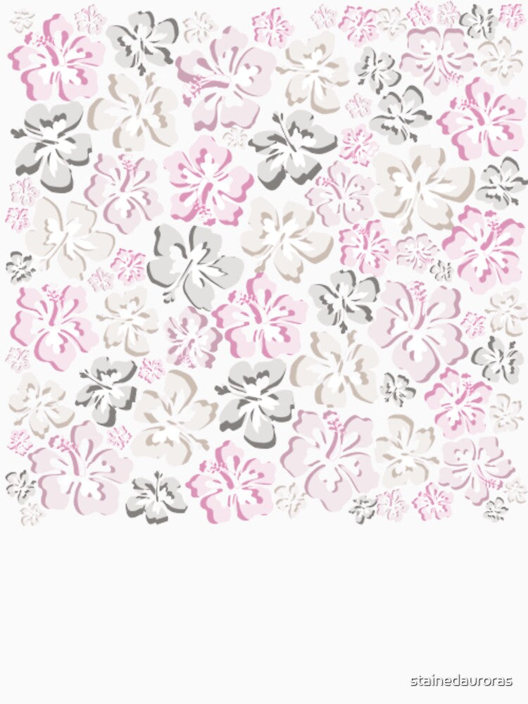 tropical hawaiian flowers (beige & pink) by stainedauroras