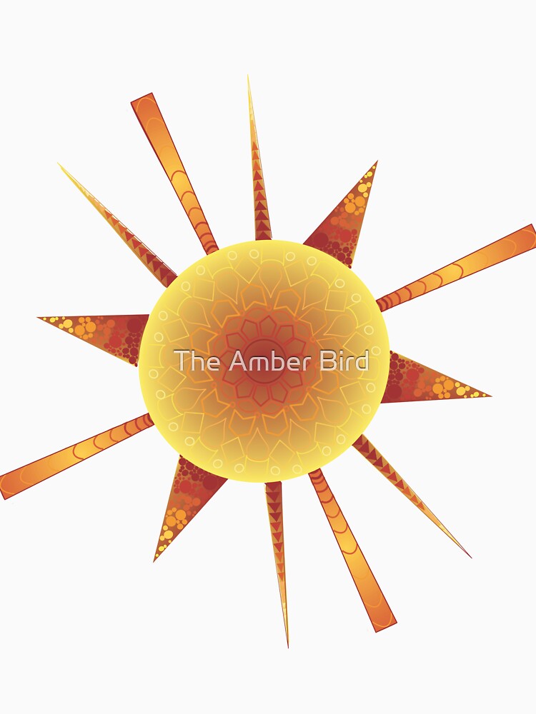 Radiant Sun Mandala | Abstract Celestial Sunburst Illustration by The Amber Bird