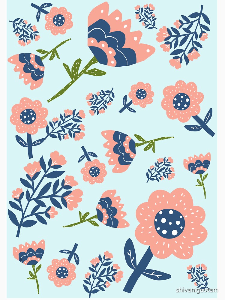 blue tropical leaves aesthetic print by shivanigautam