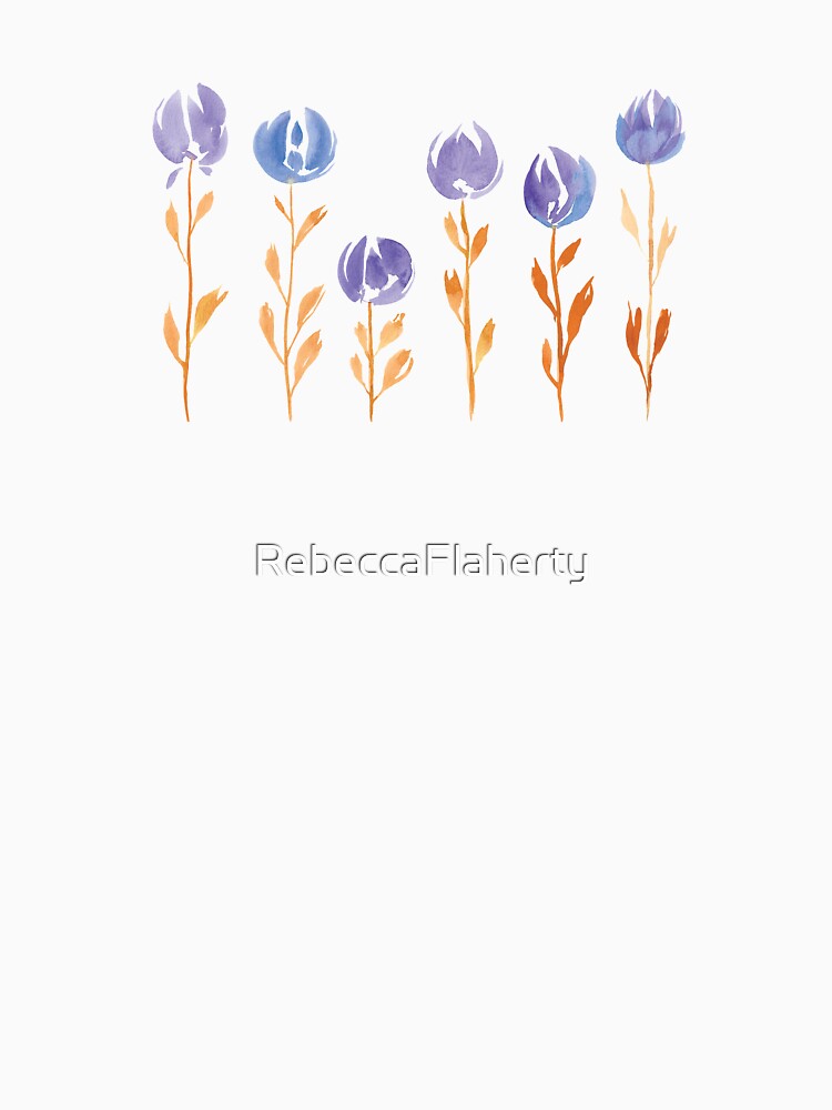 Floral Stems | Orange Blue by RebeccaFlaherty