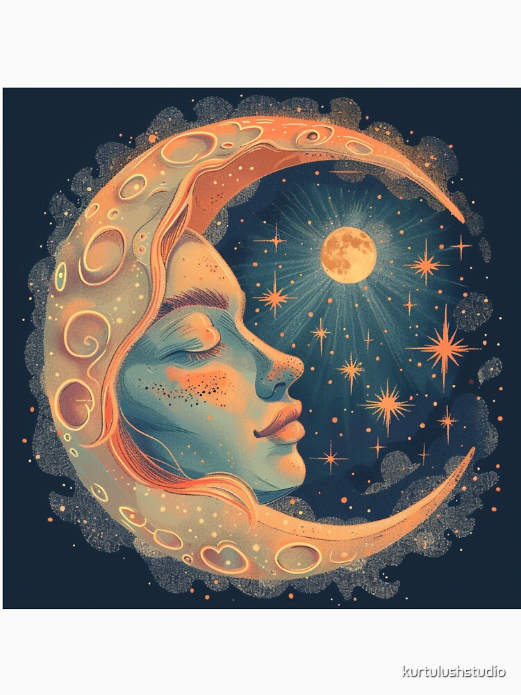 Silent Moon – Minimalist Dreamy Lunar Art by kurtulushstudio