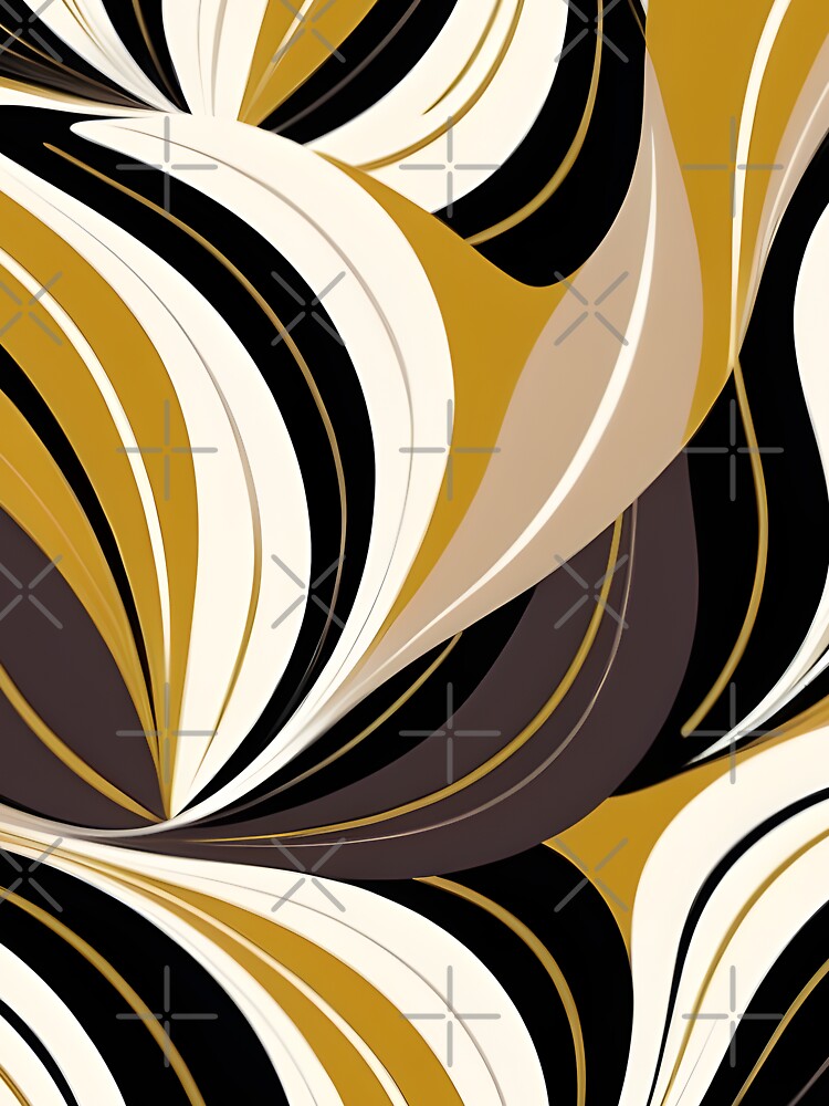 Mid Century Modern Abstract Botanical Fawn, Dark Brown by Prints and Lifestyle