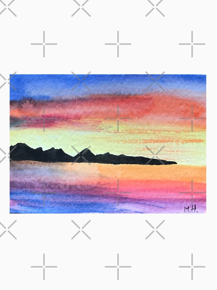 Sunset watercolours painting by Monika Howarth