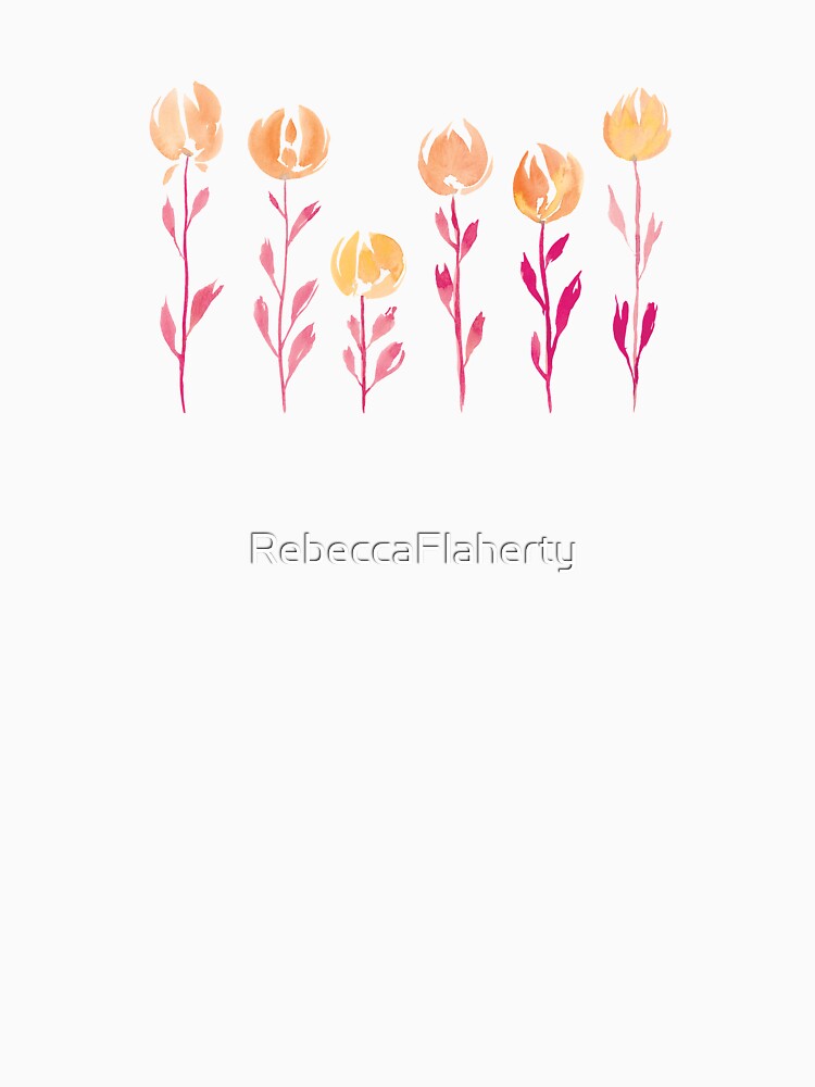Floral Stems | Orange Pink by RebeccaFlaherty