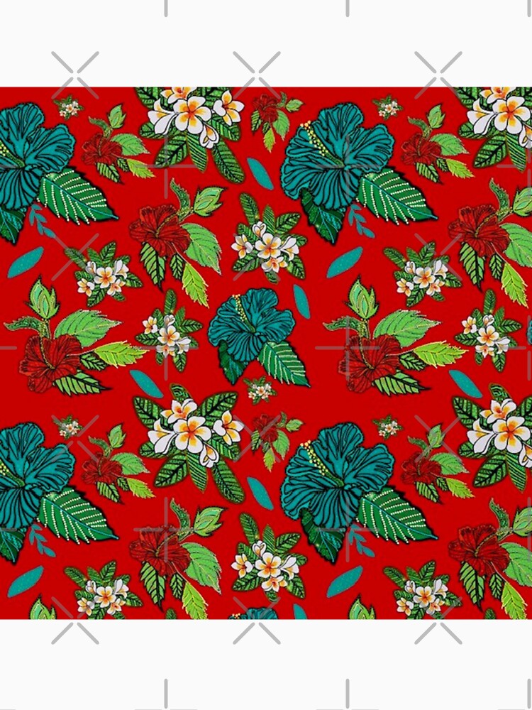 Christmas Australian Hibiscus and Frangipanni Flowers by Tracey  Bartlett