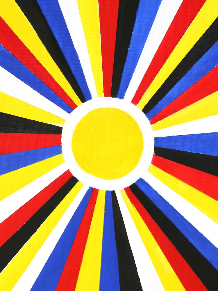 Sun Gazing | Red Yellow Blue by Kitslam Art