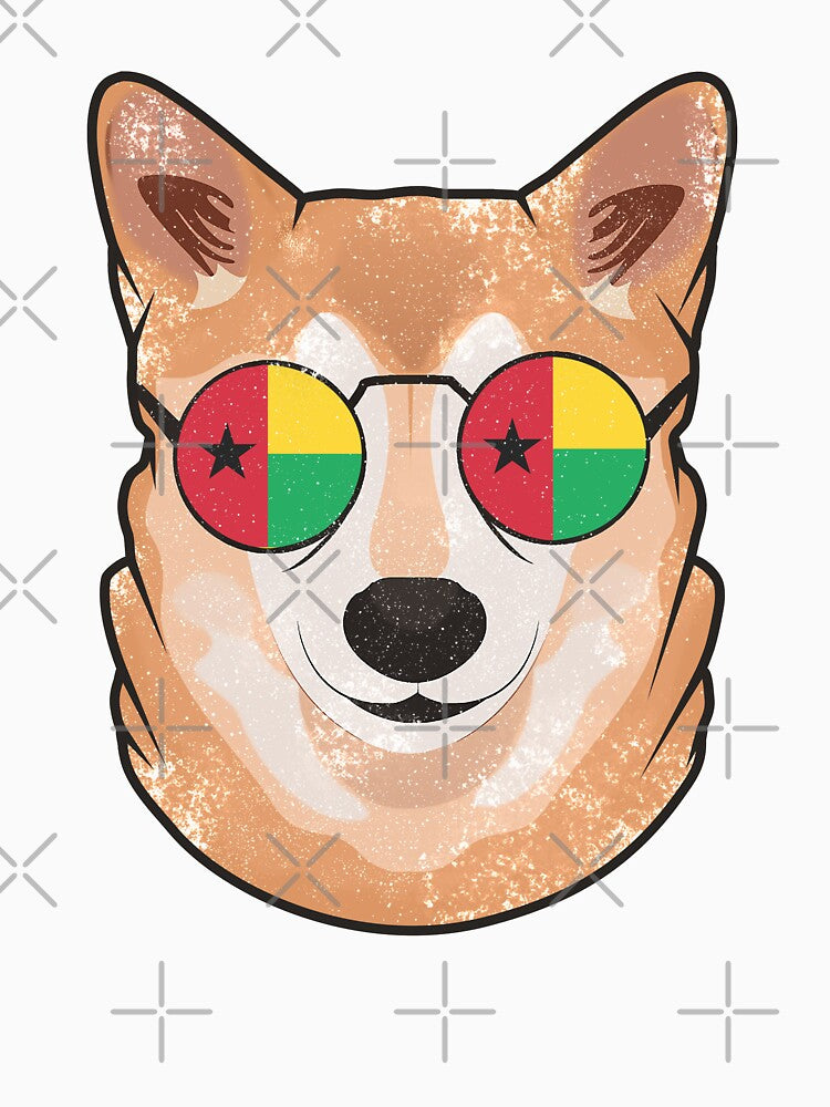 Vintage Patriotic Shiba Inu Bissau Guinean Flag by feether-store