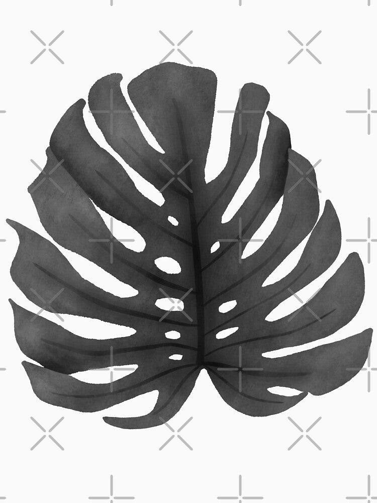 Black and White Monstera Leaf by marta-maria