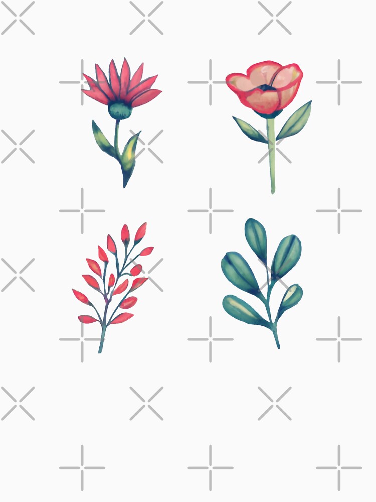 Flowers and leaves botanical plants sticker pack by wonderxwander