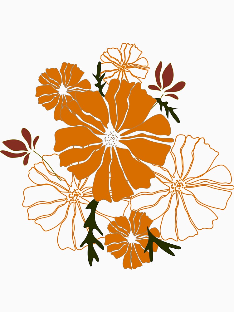 Orange Flowers by Fas Designs