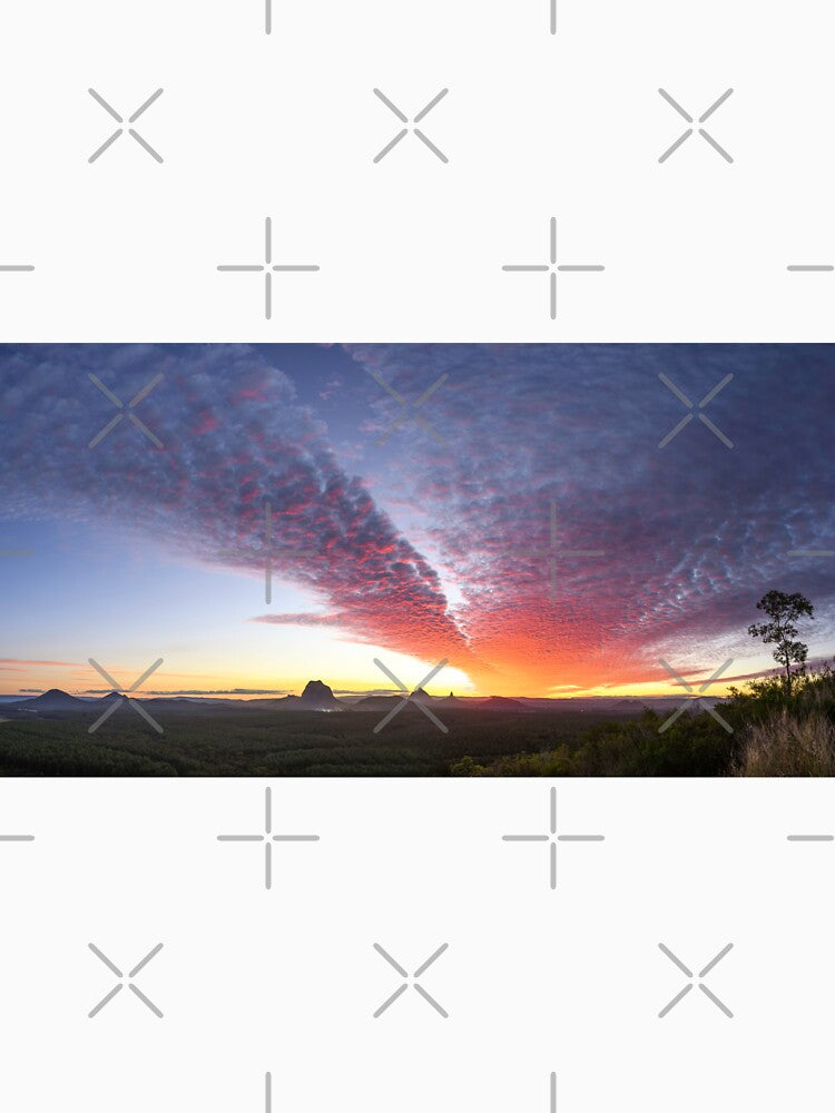 Glass House Mountains Sunset Panorama by Adrian Alford Photography