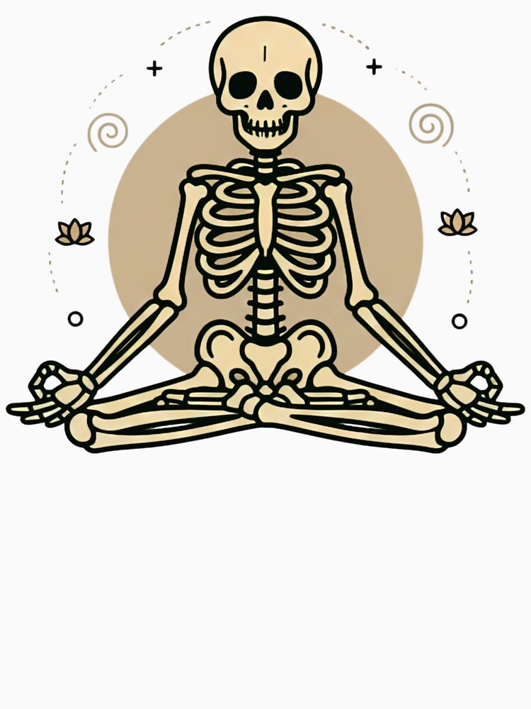 MEDITATING | Minimalist Skeleton Streetwear Art by DEADLINE.