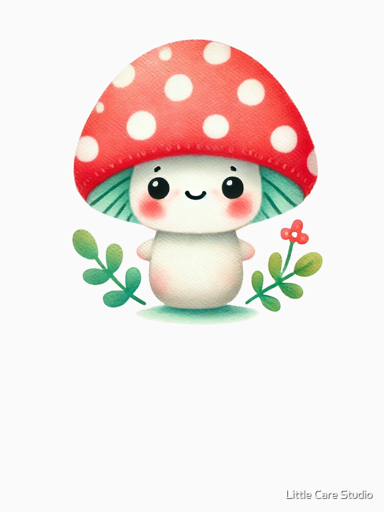 Cute Mushroom with Red Polka Dot Cap by Little Care Studio