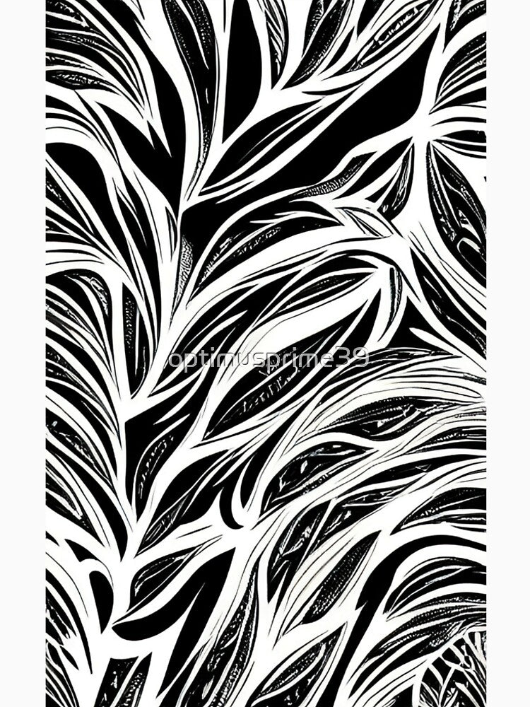 BLACK AND WHITE LEAF PATTERN by optimusprime39