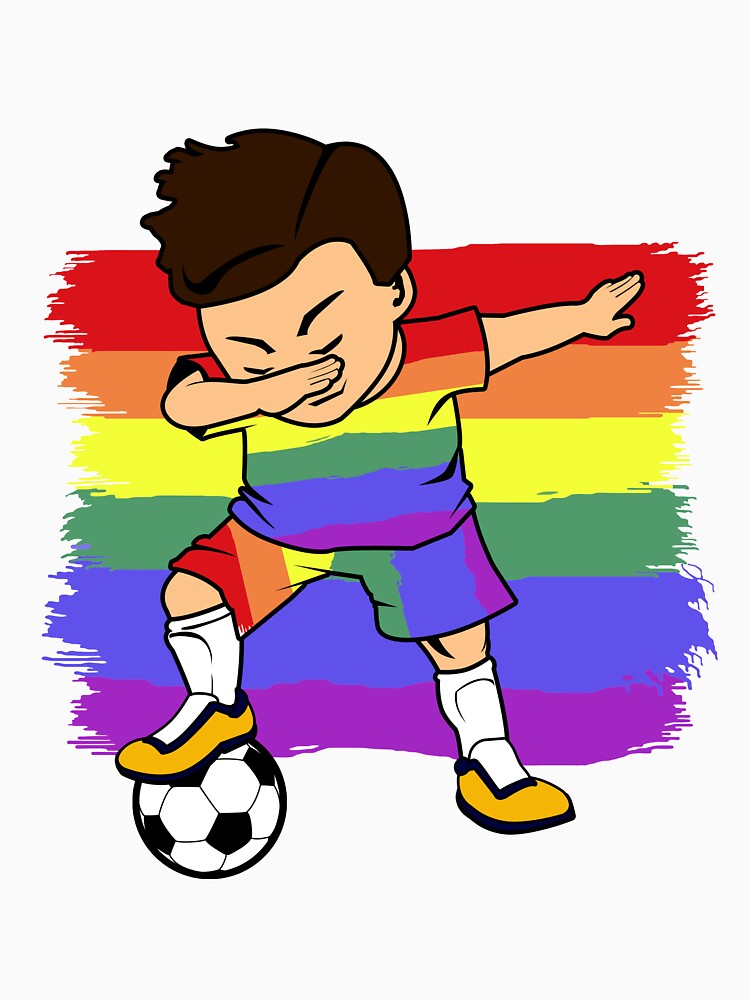 Dabbing Soccer Player Gay Pride LGBTW Rainbow Flag Sunglasses by CreativeStrike