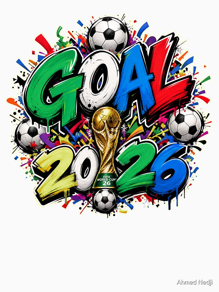 GOAL 2026 World Cup Graffiti Street Art High Energy T-Shirt by Ahmed Nedji