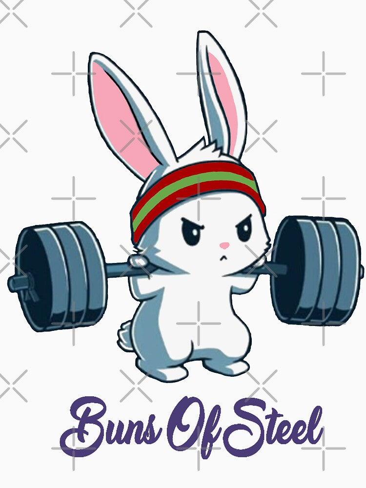 Buns Of Steel Fitness Rabbit Bunny Lover Gym Workout by DibbaDesigns